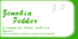 zenobia pekker business card